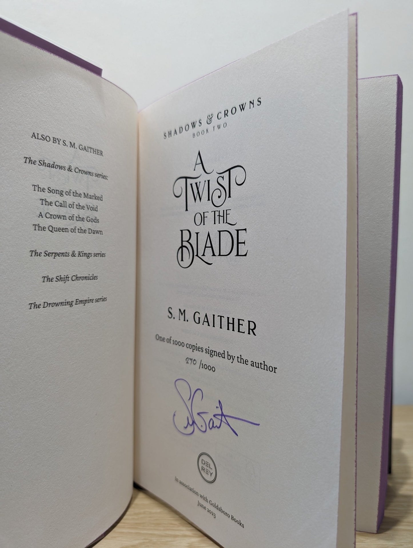 Shadows and Crowns Series by S.M. Gaither (Signed Numbered Set with sprayed edges) - Fialta Books