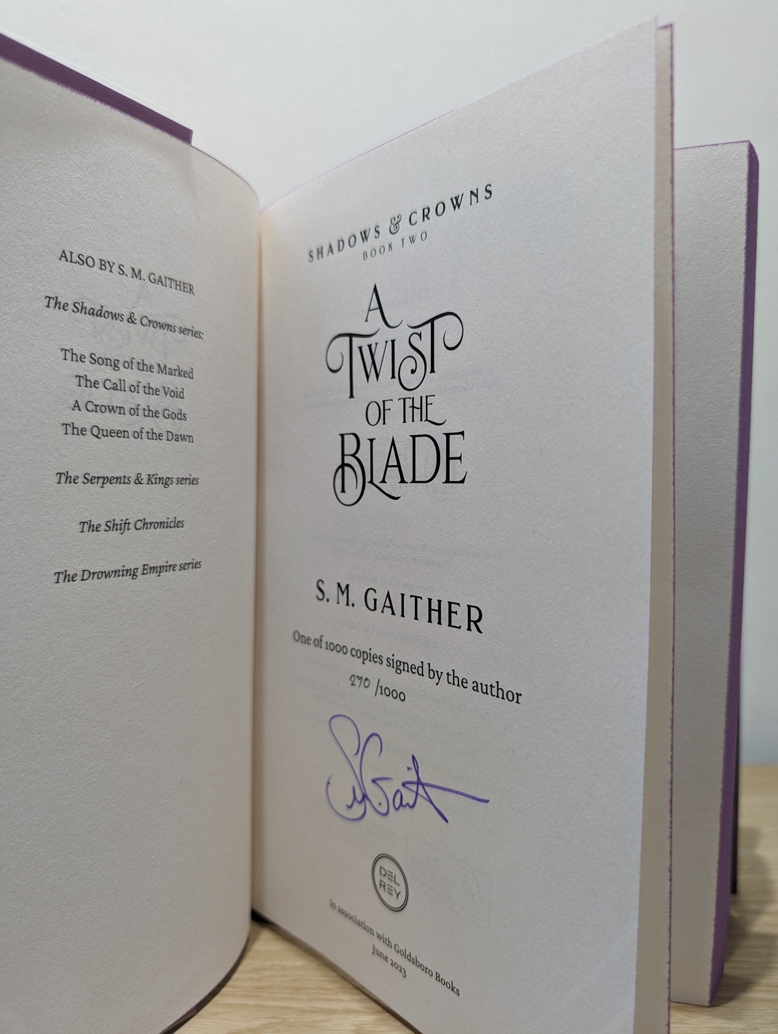 Shadows and Crowns Series by S.M. Gaither (Signed Numbered Set with sprayed edges) - Fialta Books
