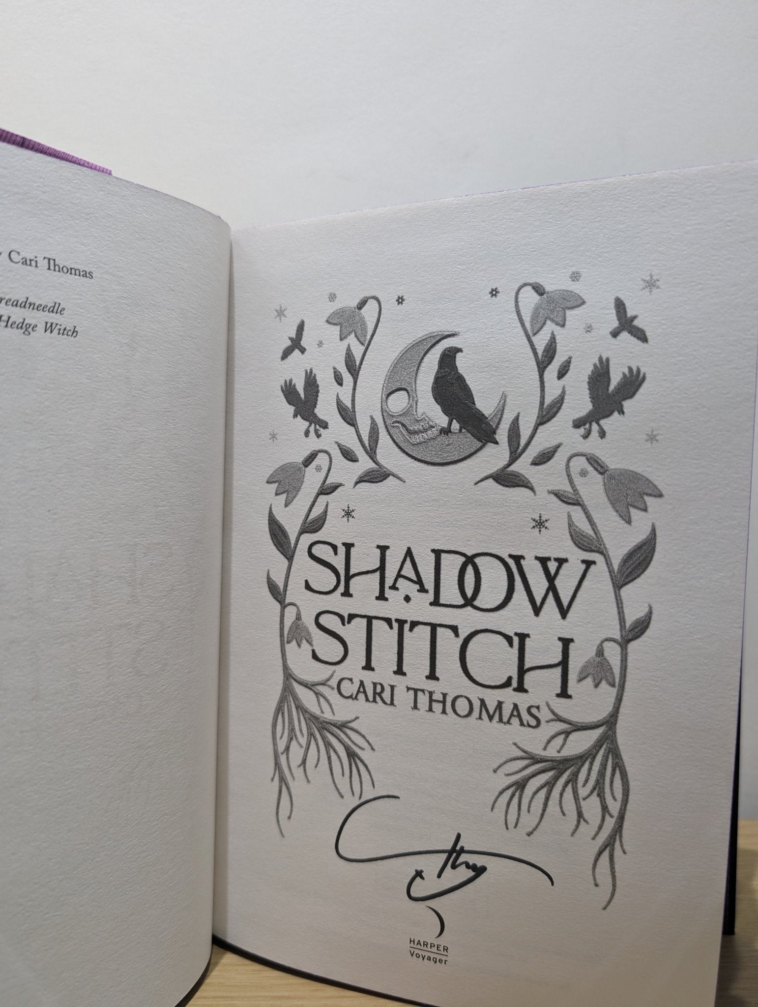 Shadowstitch by Cari Thomas (Signed First Edition with sprayed edges) - Fialta Books