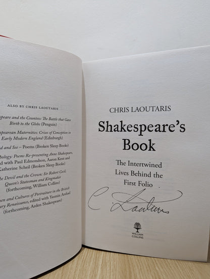 Shakespeare's Book by Chris Laoutaris (Signed First Edition) - Fialta Books