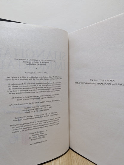 Shanghai Immortal by A. Y. Chao (Signed First Edition) - Fialta Books