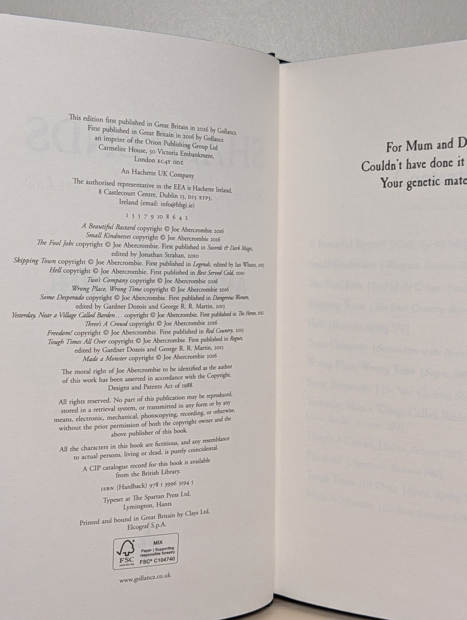 Sharp Ends: First Law by Joe Abercrombie (Signed with sprayed edges) - Fialta Books