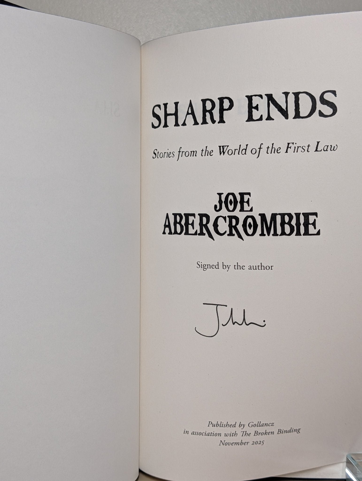 Sharp Ends: First Law by Joe Abercrombie (Signed with sprayed edges) - Fialta Books