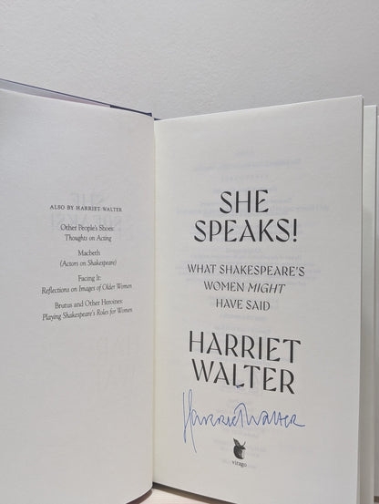 She Speaks! by Harriet Walter (Signed First Edition) - Fialta Books