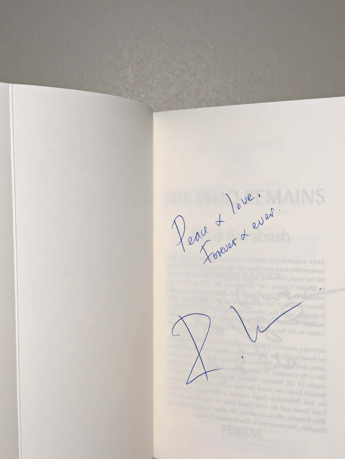 She Who Remains by Rene Karabash (Double Signed Lined First Edition) - Fialta Books
