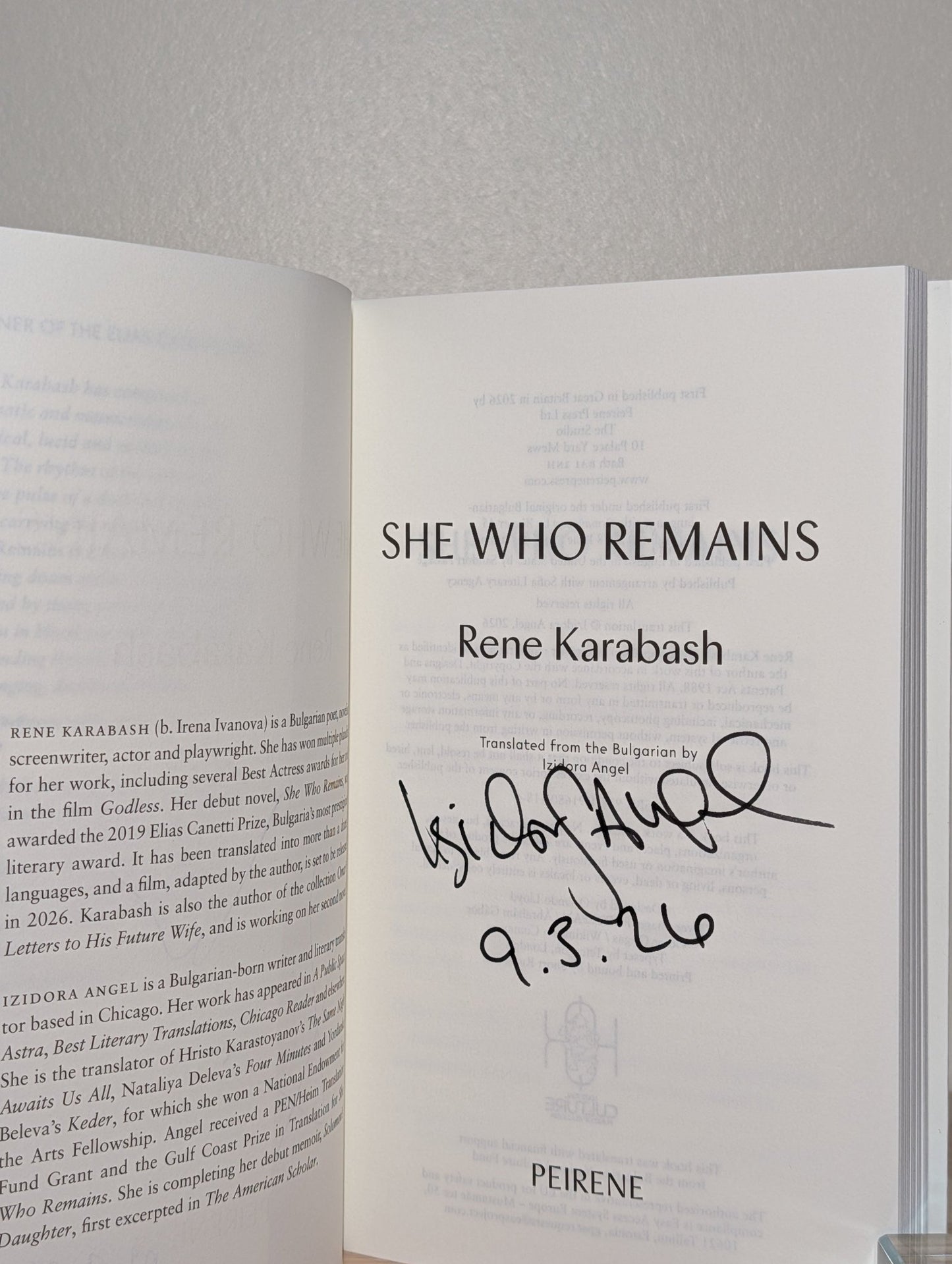 She Who Remains by Rene Karabash (Signed First Edition) - Fialta Books