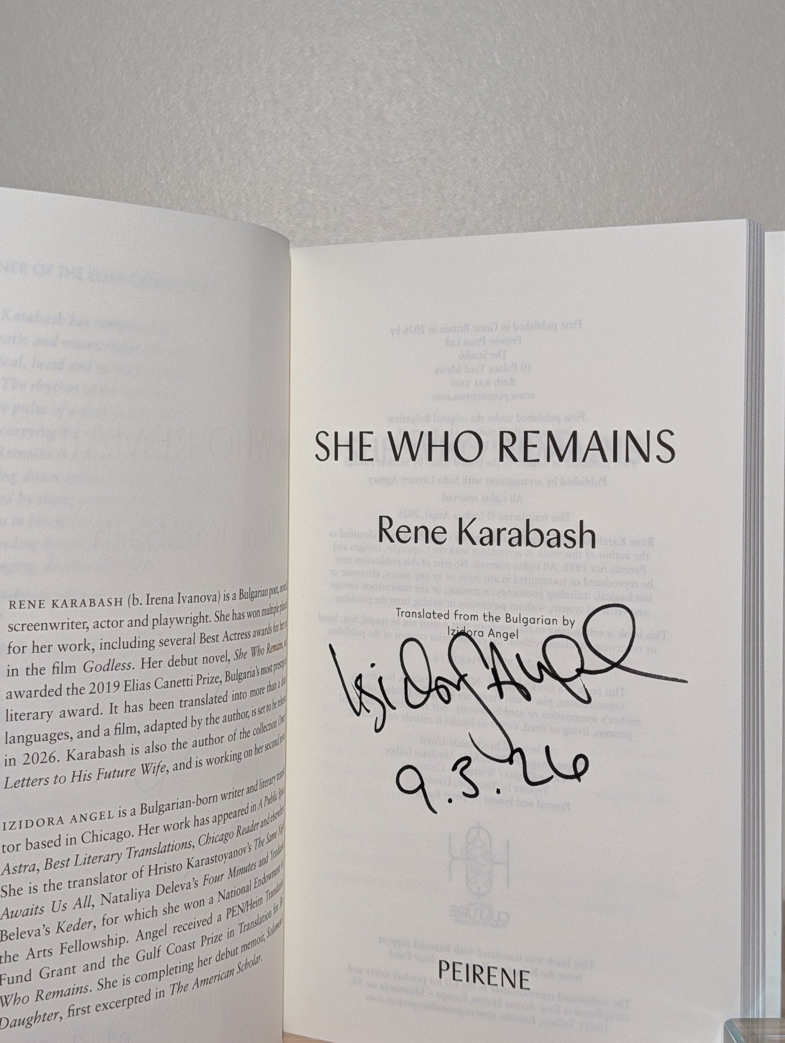 She Who Remains by Rene Karabash (Signed First Edition) - Fialta Books