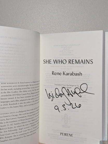 She Who Remains by Rene Karabash (Signed First Edition) - Fialta Books
