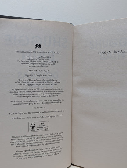 Shuggie Bain by Douglas Stuart (Signed First Edition) - Fialta Books