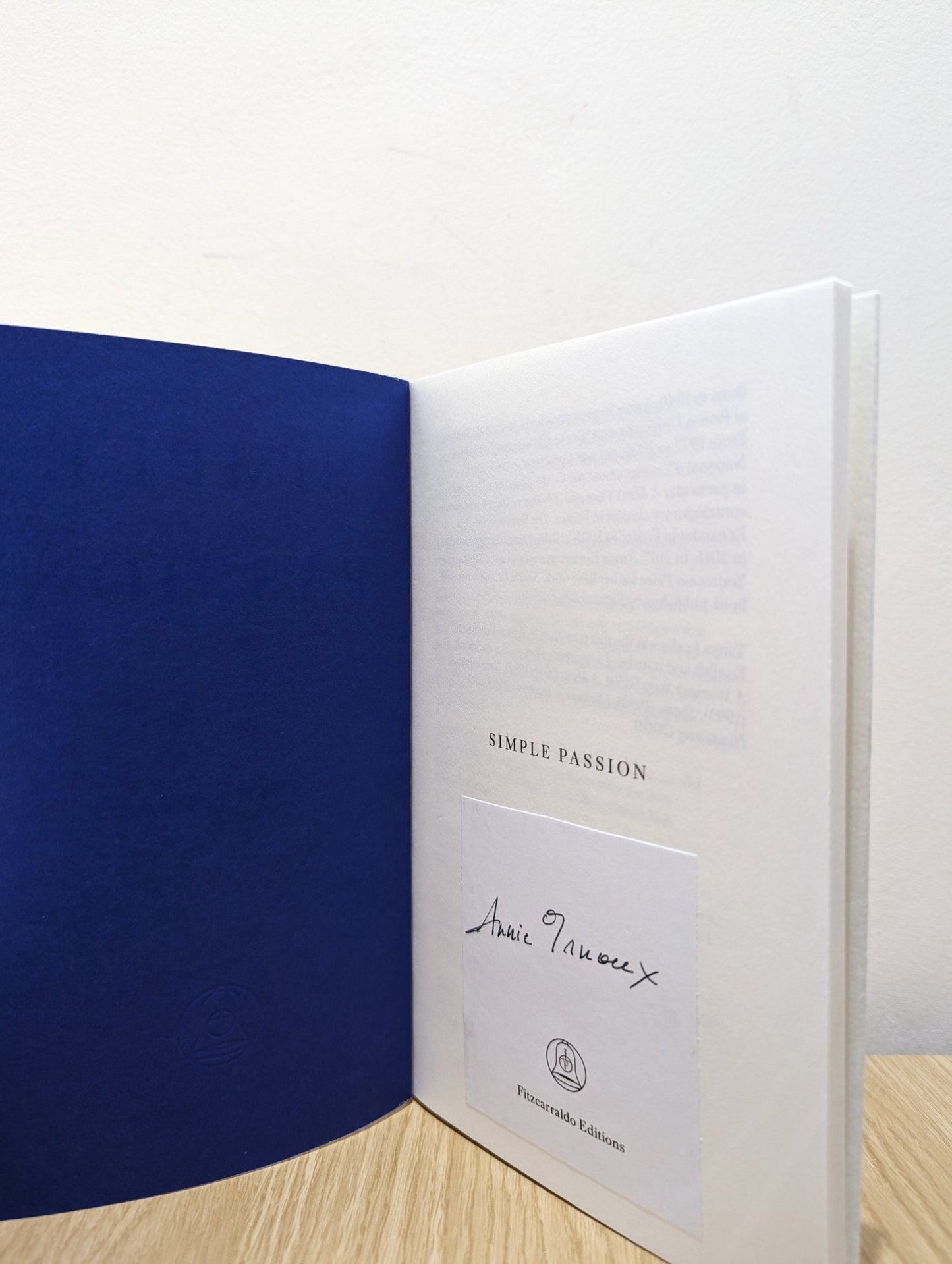 Simple Passion by Annie Ernaux (Signed First Edition) - Fialta Books