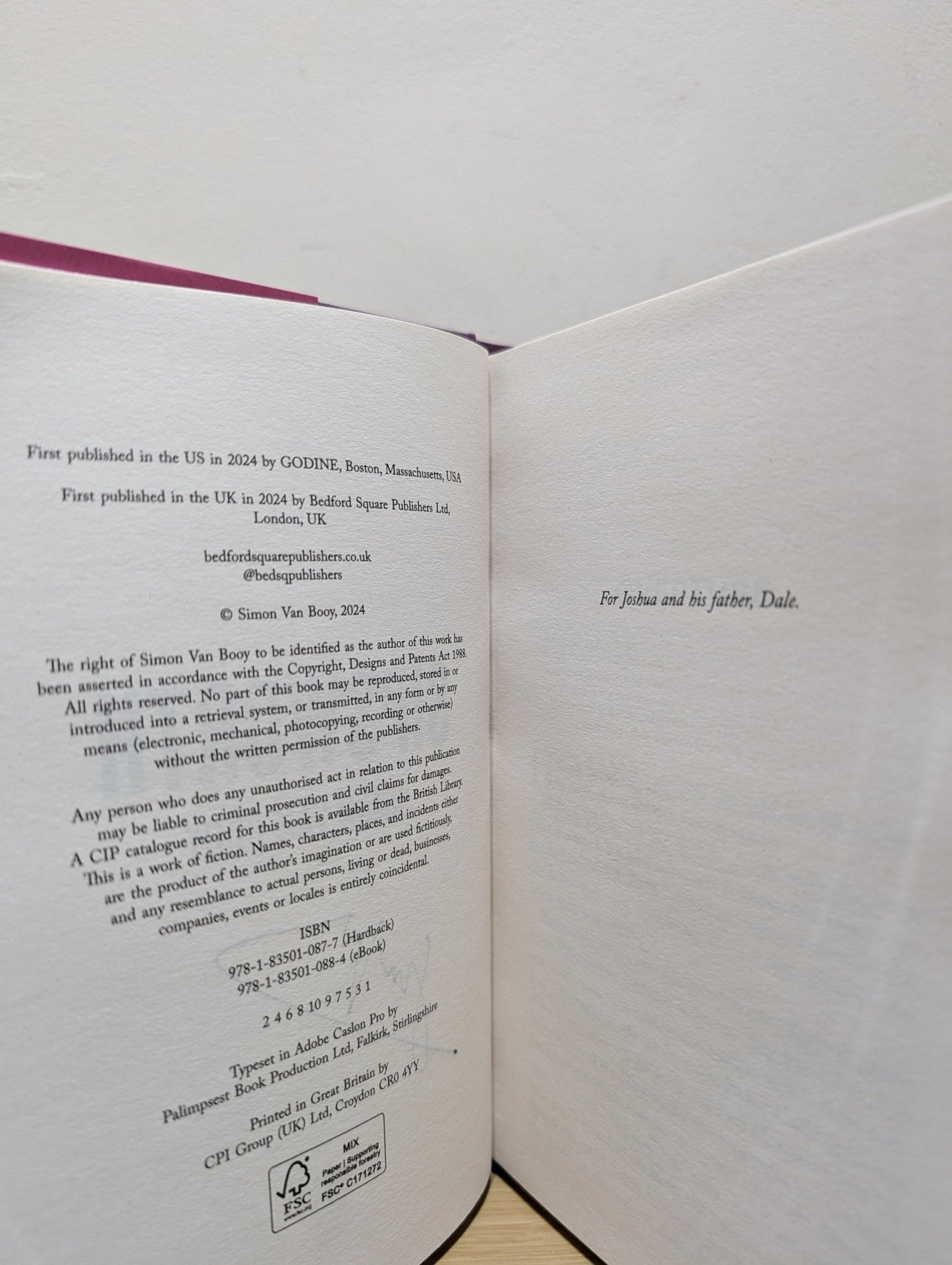 Sipsworth by Simon Van Booy (Signed First Edition) - Fialta Books