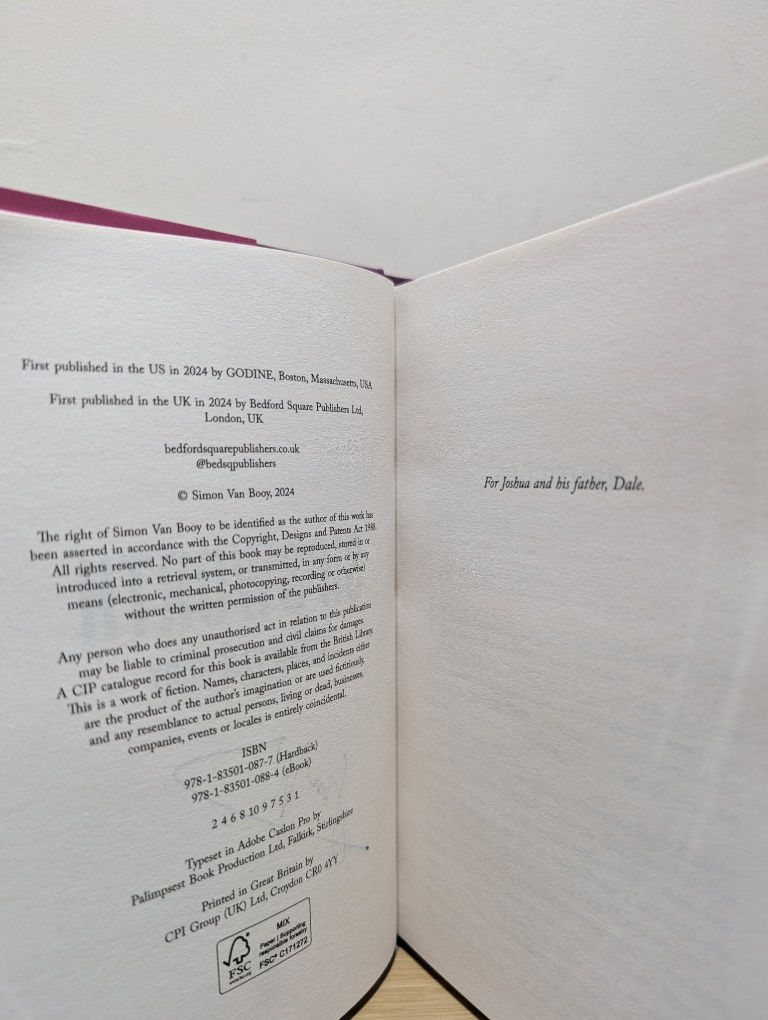 Sipsworth by Simon Van Booy (Signed First Edition) - Fialta Books