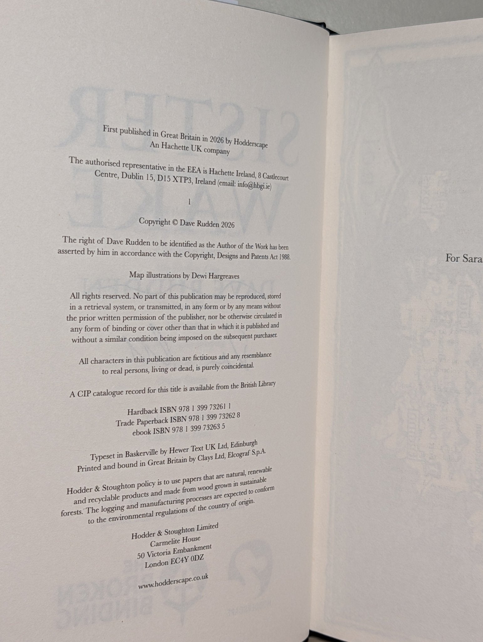 Sister Wake by Dave Rudden (Signed First Edition with sprayed edges) - Fialta Books