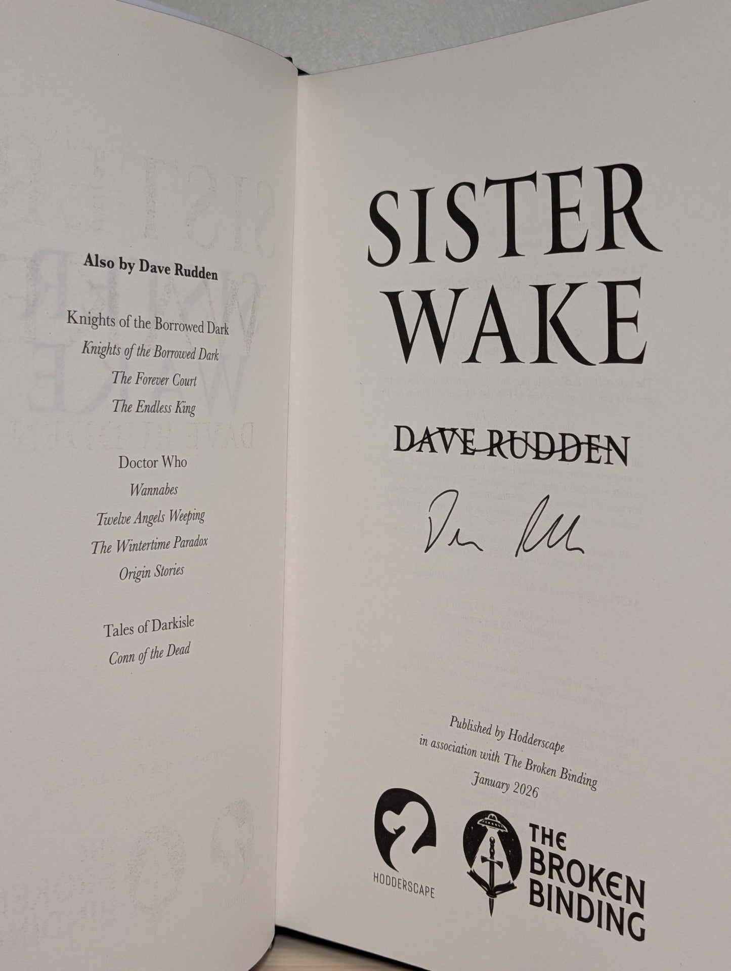 Sister Wake by Dave Rudden (Signed First Edition with sprayed edges) - Fialta Books