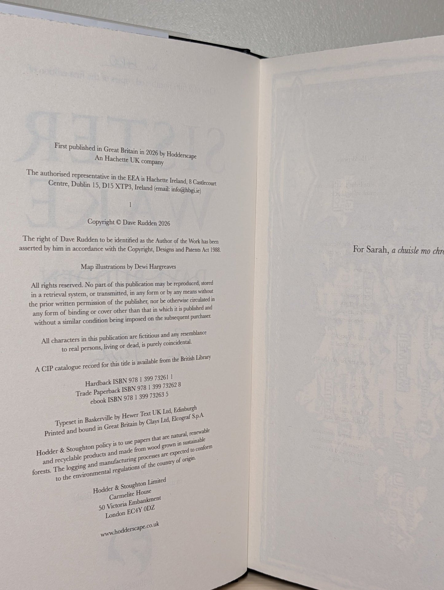 Sister Wake by Dave Rudden (Signed Numbered Edition with sprayed edges) - Fialta Books