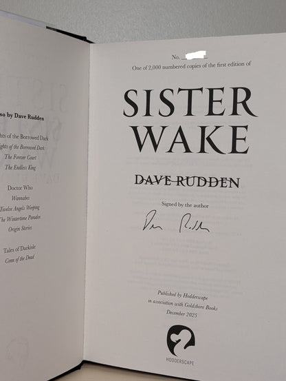 Sister Wake by Dave Rudden (Signed Numbered Edition with sprayed edges) - Fialta Books