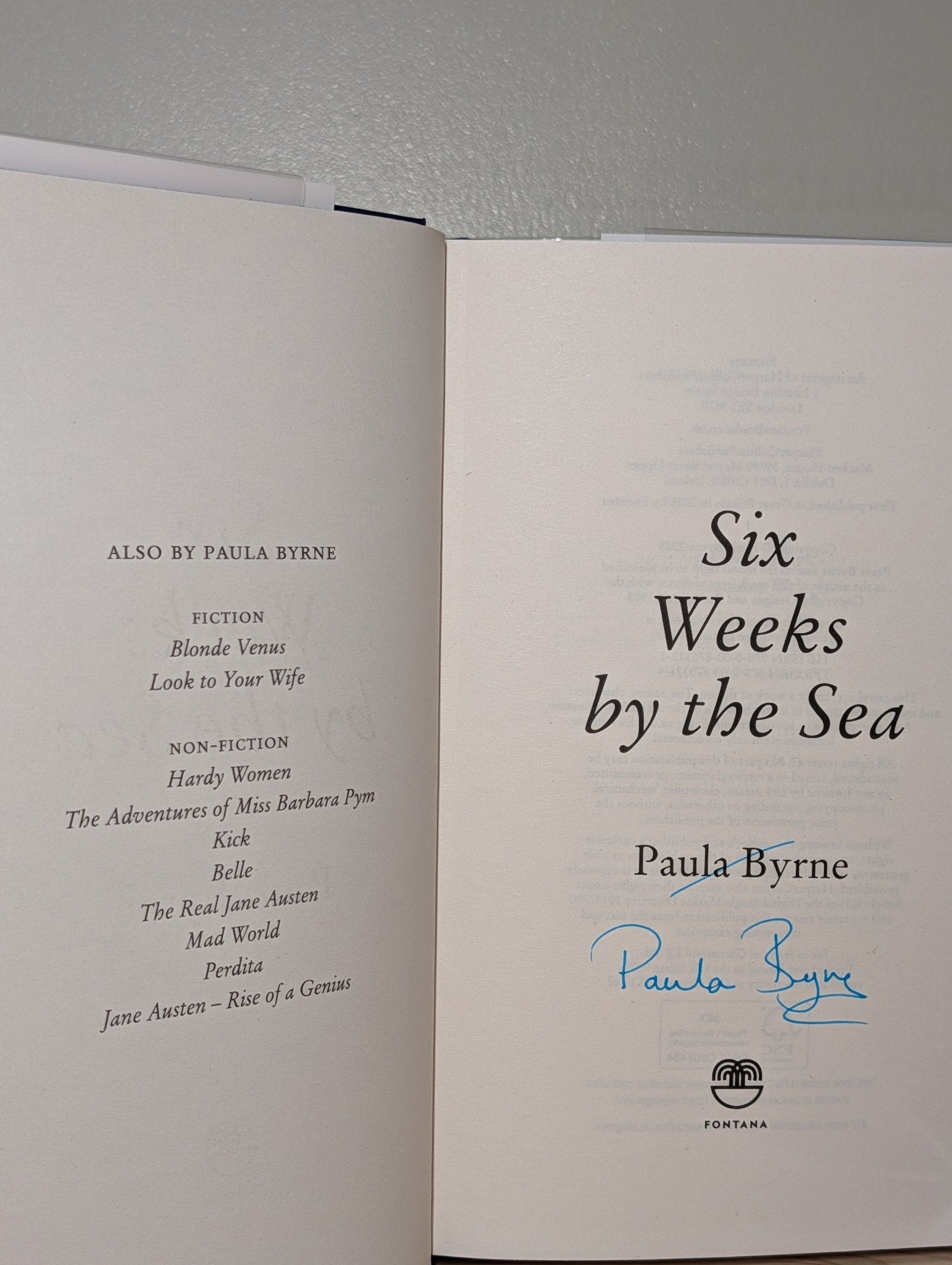 Six Weeks by the Sea by Paula Byrne (Signed First Edition) - Fialta Books