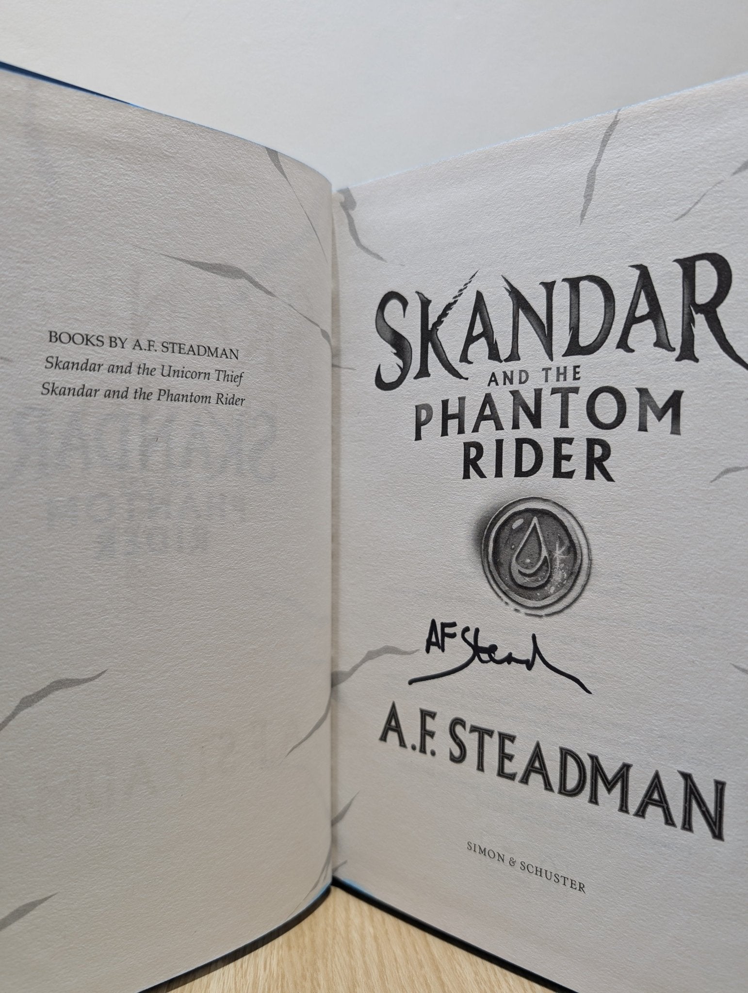 Skandar and the Unicorn Thief; Phantom Rider; Chaos Trials; Skeleton Curse; Spirit War by A.F. Steadman (Signed) - Fialta Books
