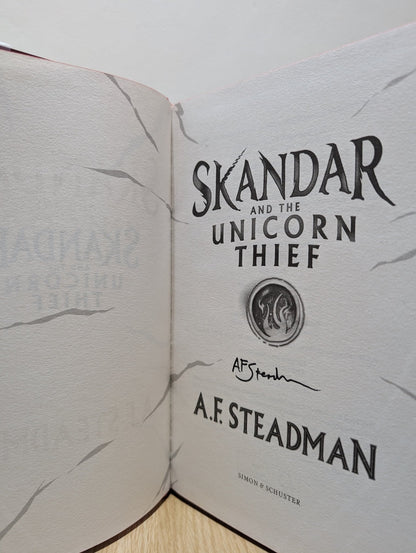 Skandar and the Unicorn Thief; Phantom Rider; Chaos Trials; Skeleton Curse; Spirit War by A.F. Steadman (Signed) - Fialta Books