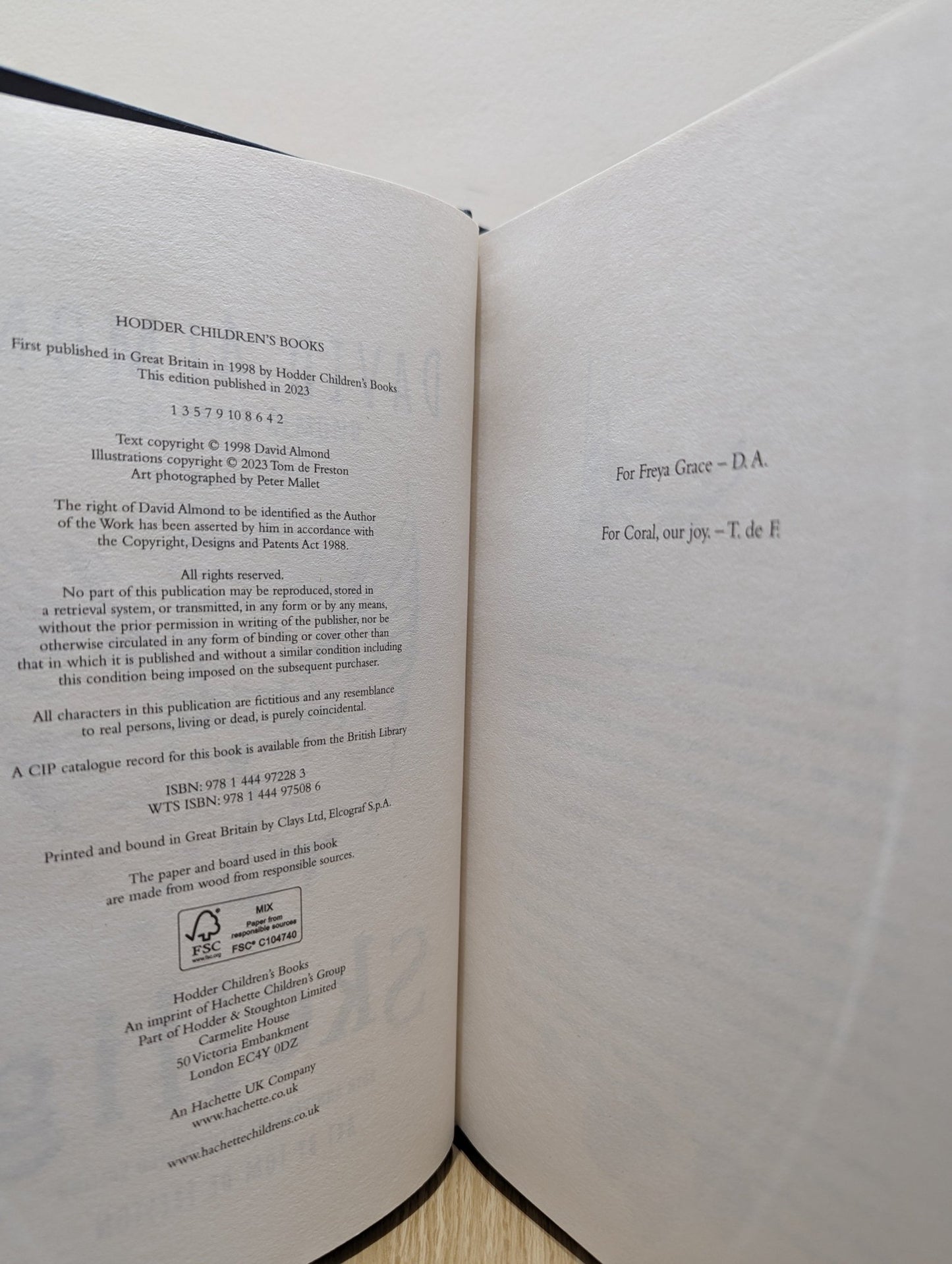 Skellig: the 25th anniversary illustrated edition by David Almond (Signed) - Fialta Books