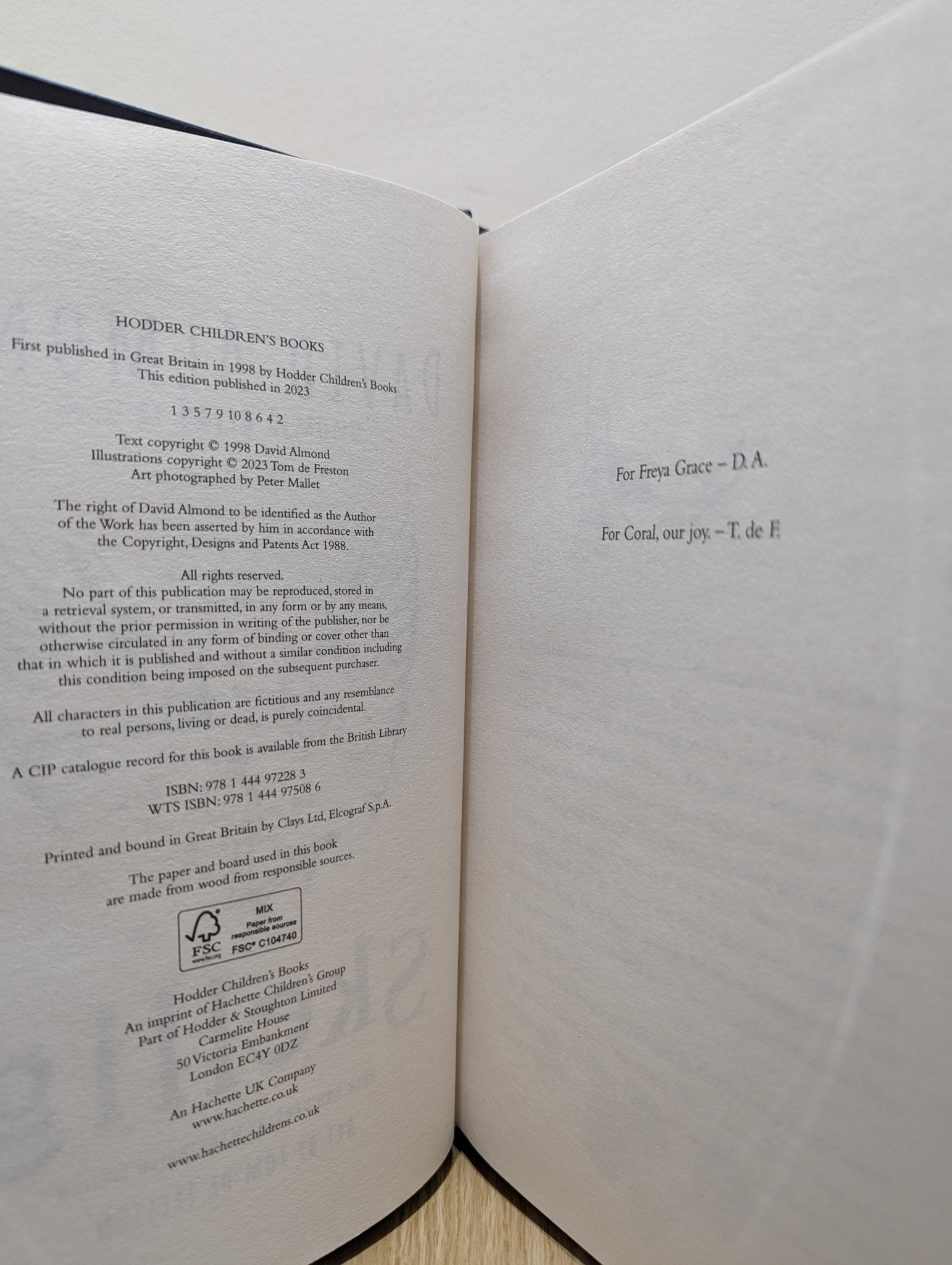 Skellig: the 25th anniversary illustrated edition by David Almond (Signed) - Fialta Books