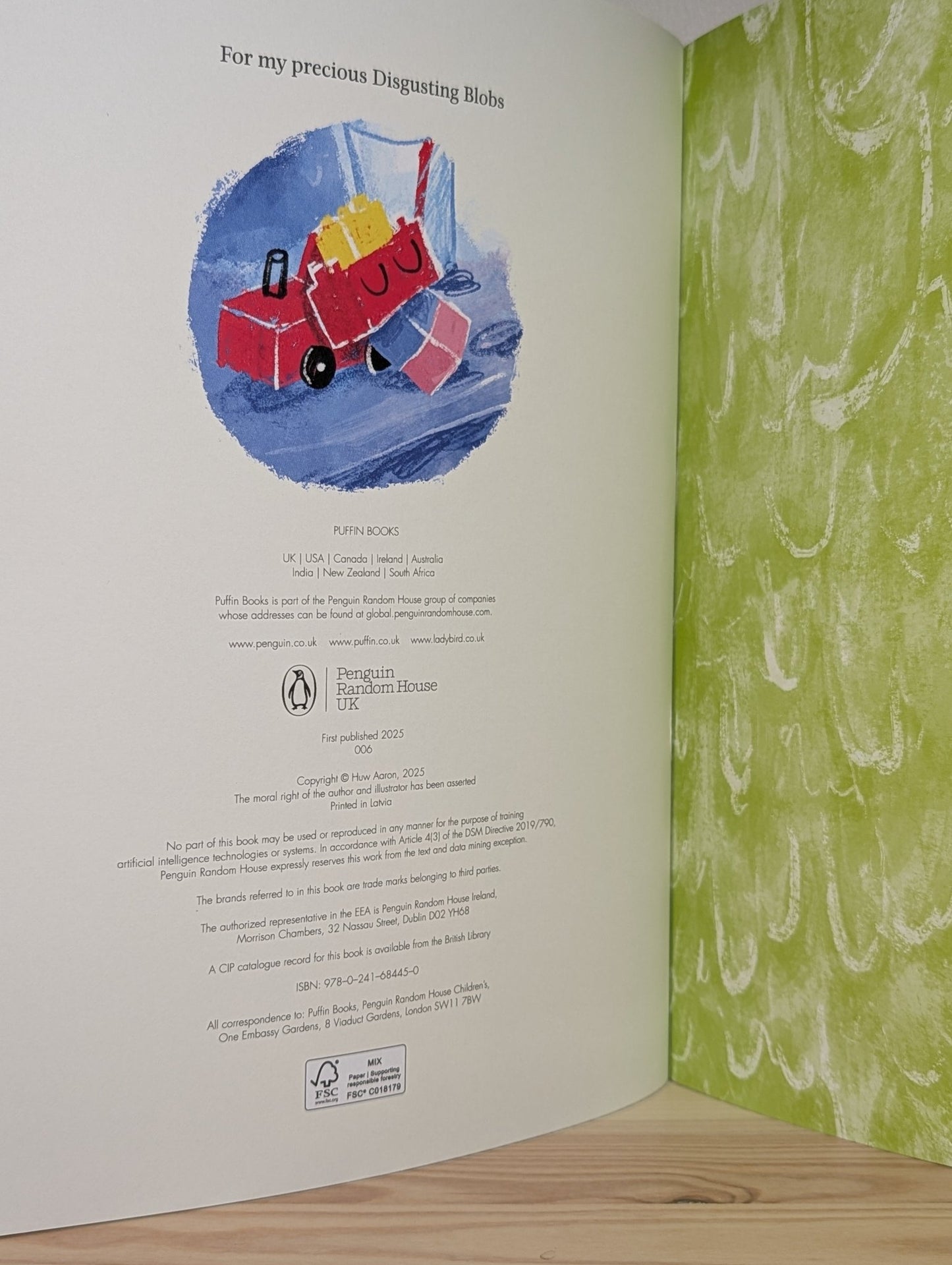 Sleep Tight, Disgusting Blob by Huw Aaron (Signed Doodled) - Fialta Books