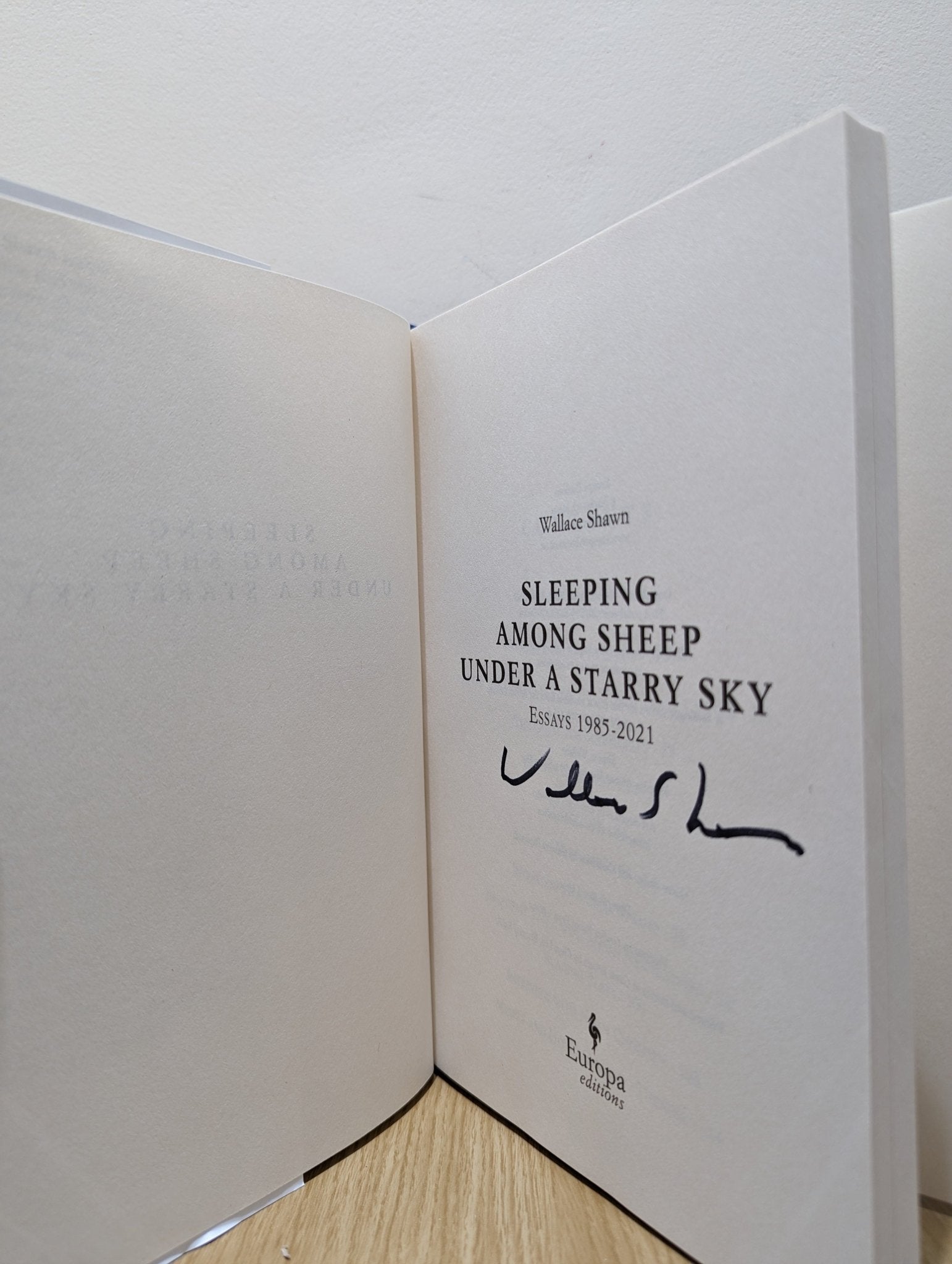 Sleeping Among Sheep Under a Starry Sky: Essays 1985 - 2021 by Wallace Shawn (Signed First Edition) - Fialta Books