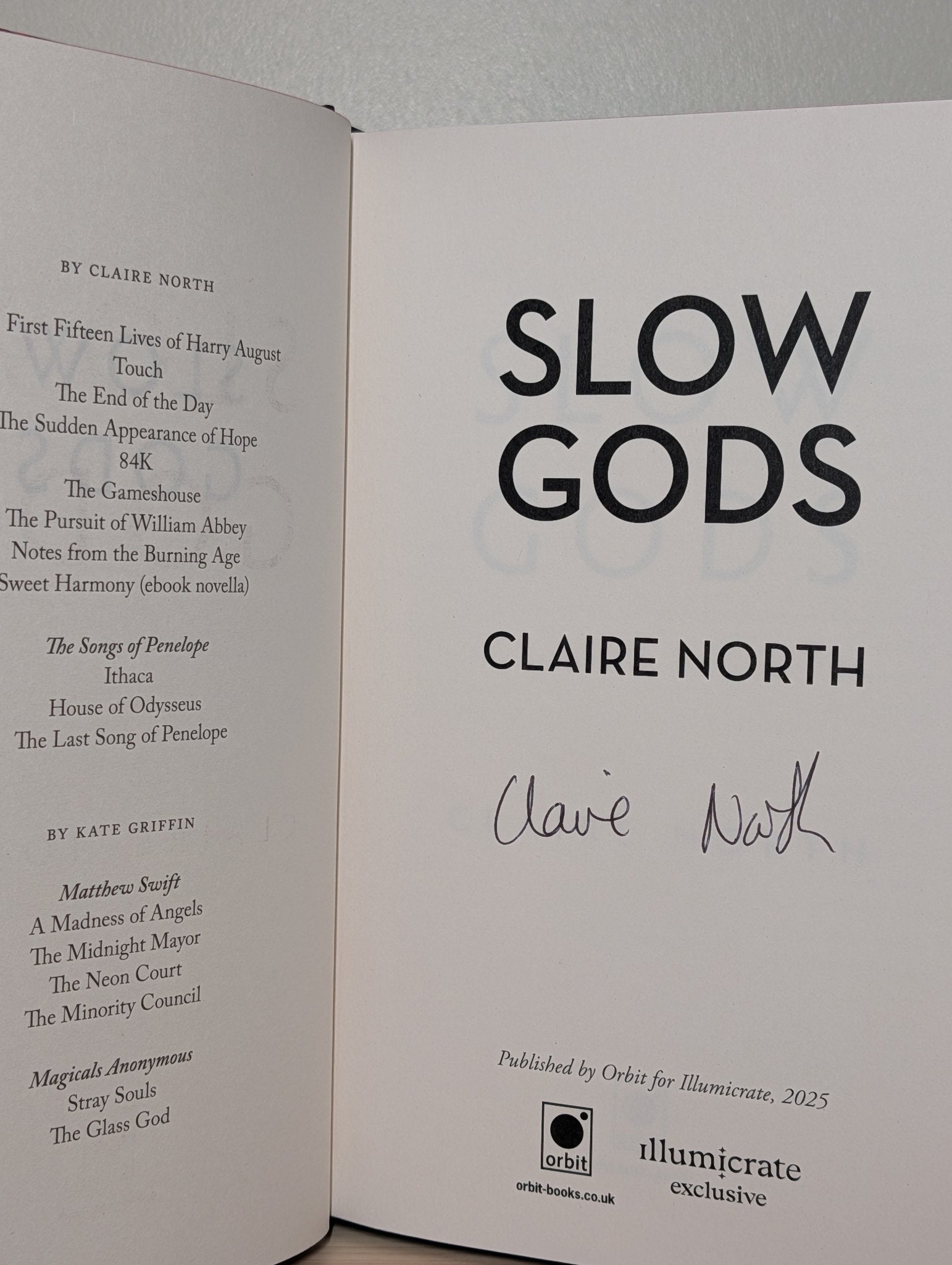 Slow Gods by Claire North (Signed Special Edition with sprayed edges) - Fialta Books