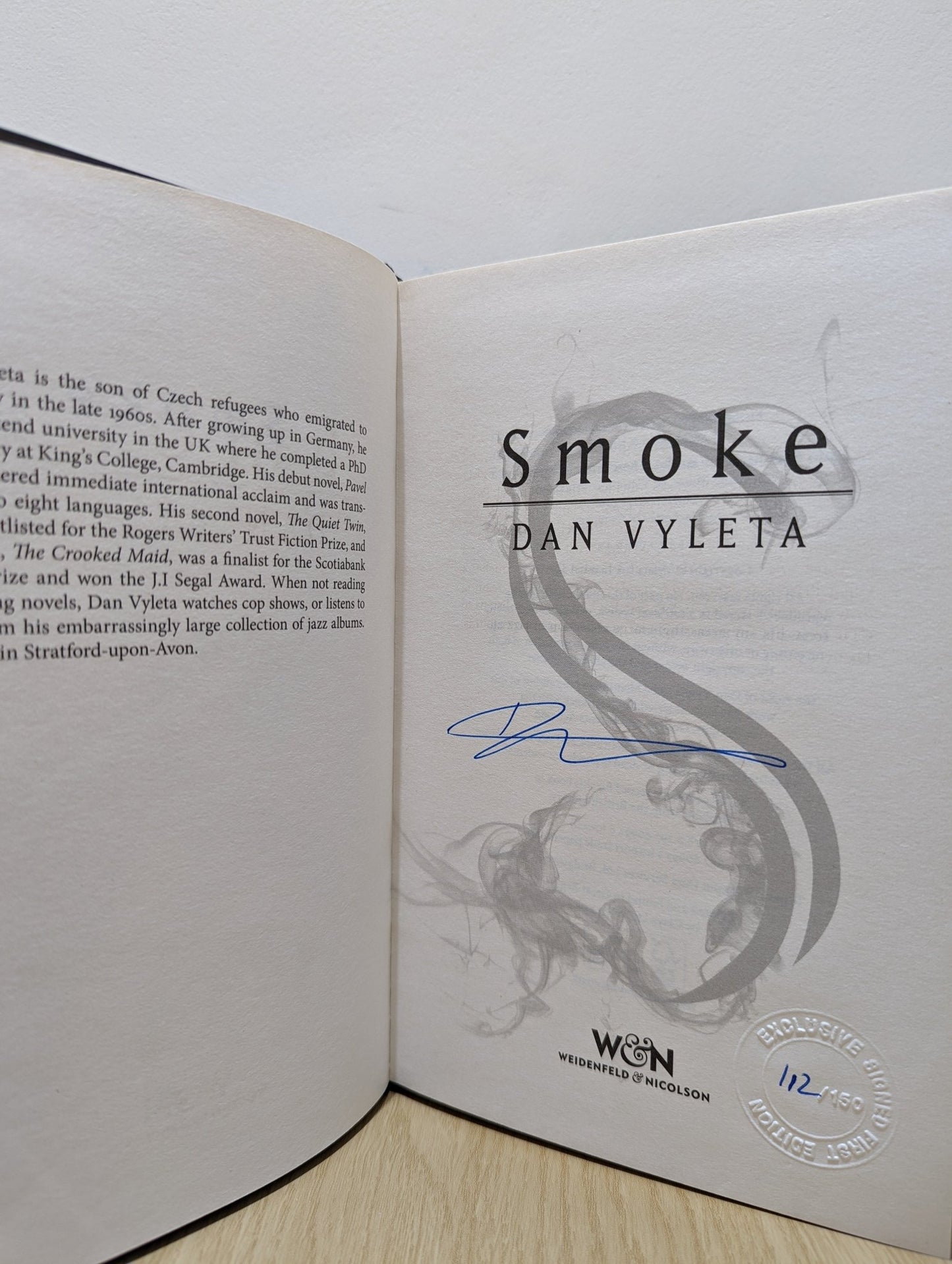 Smoke & Soot by Dan Vyleta (Signed Numbered First Edition Set) - Fialta Books