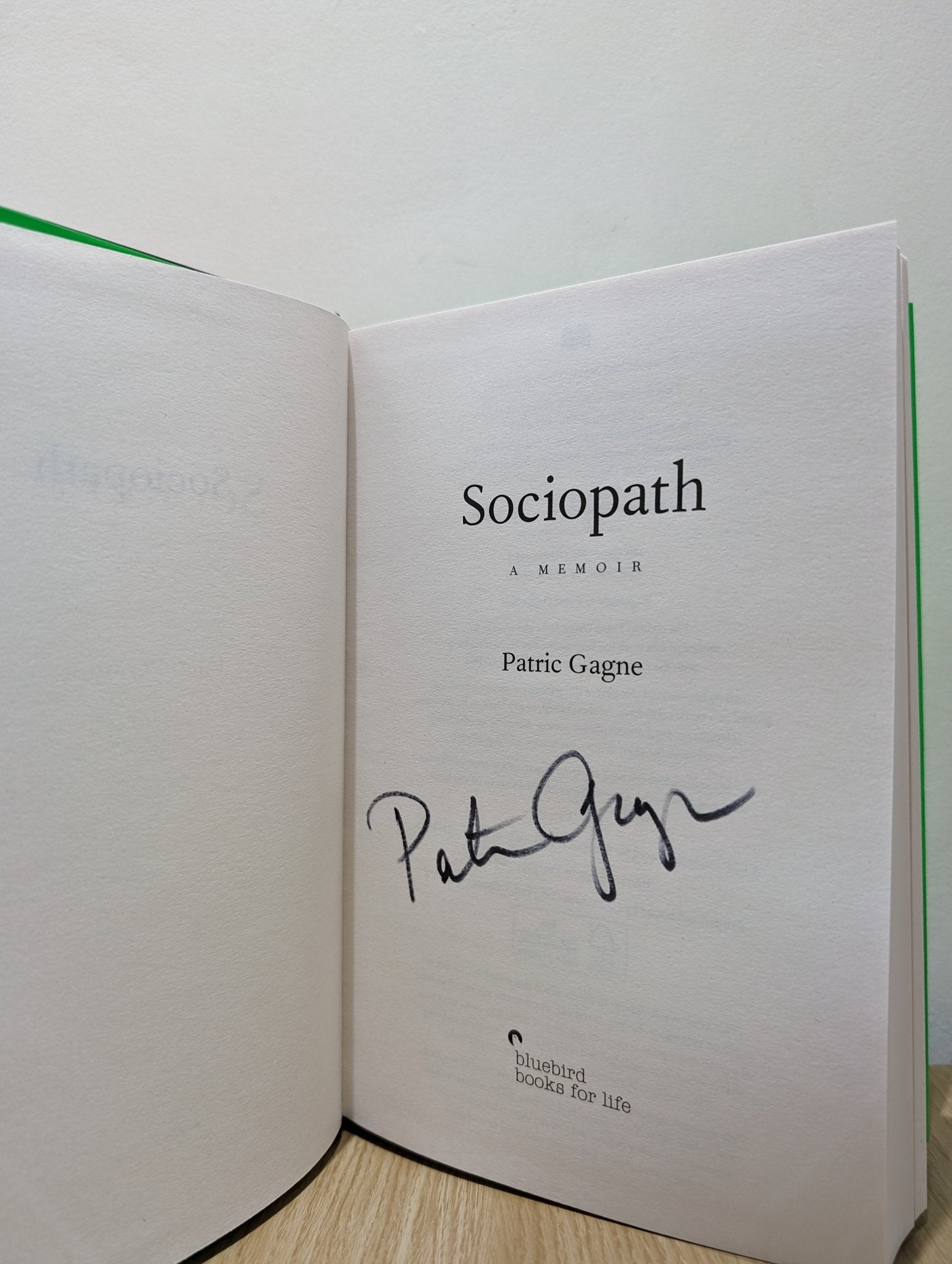 Sociopath by Patric Gagne (Signed First Edition) - Fialta Books