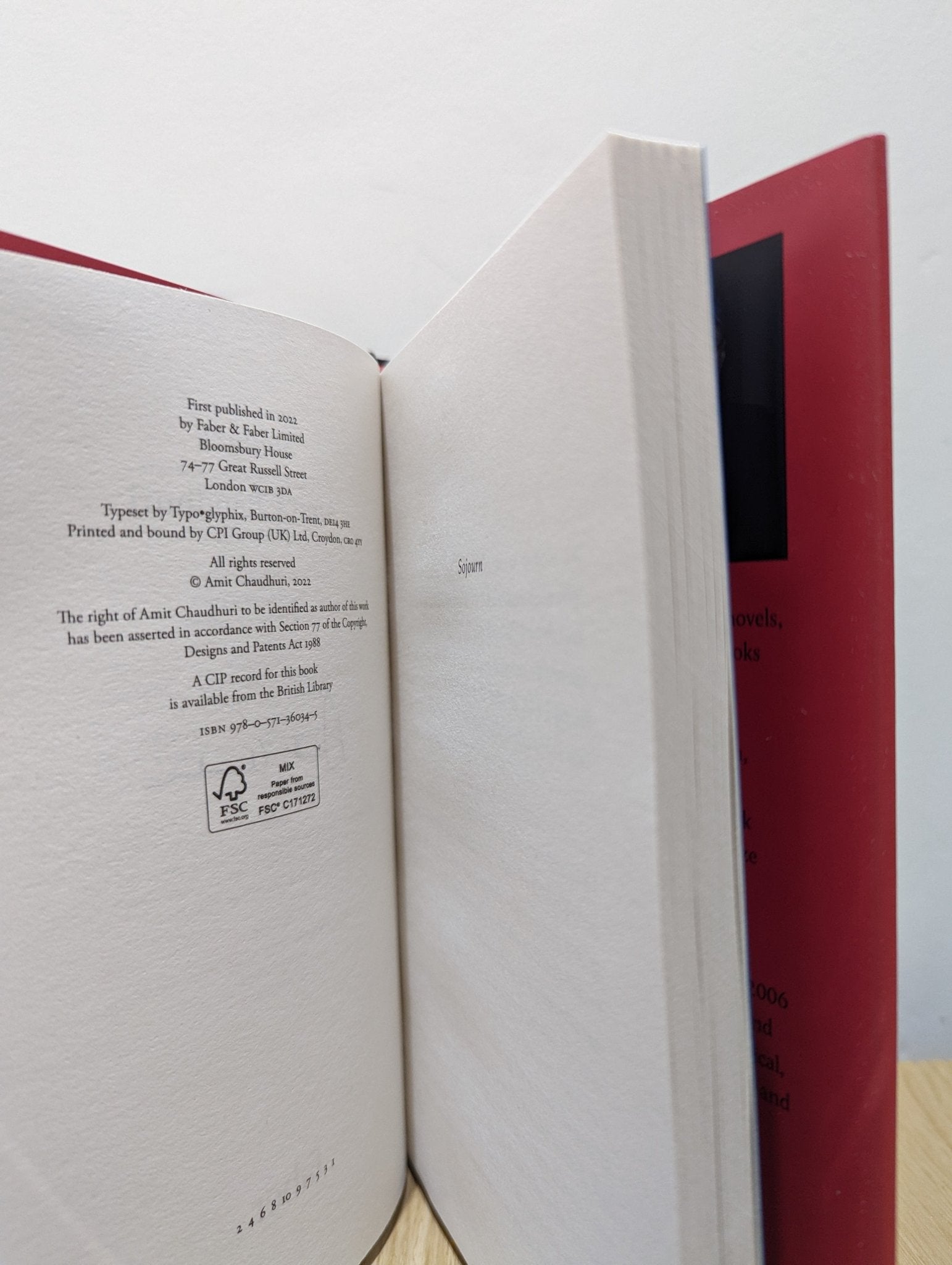 Sojourn by Amit Chaudhuri (Signed First Edition) - Fialta Books