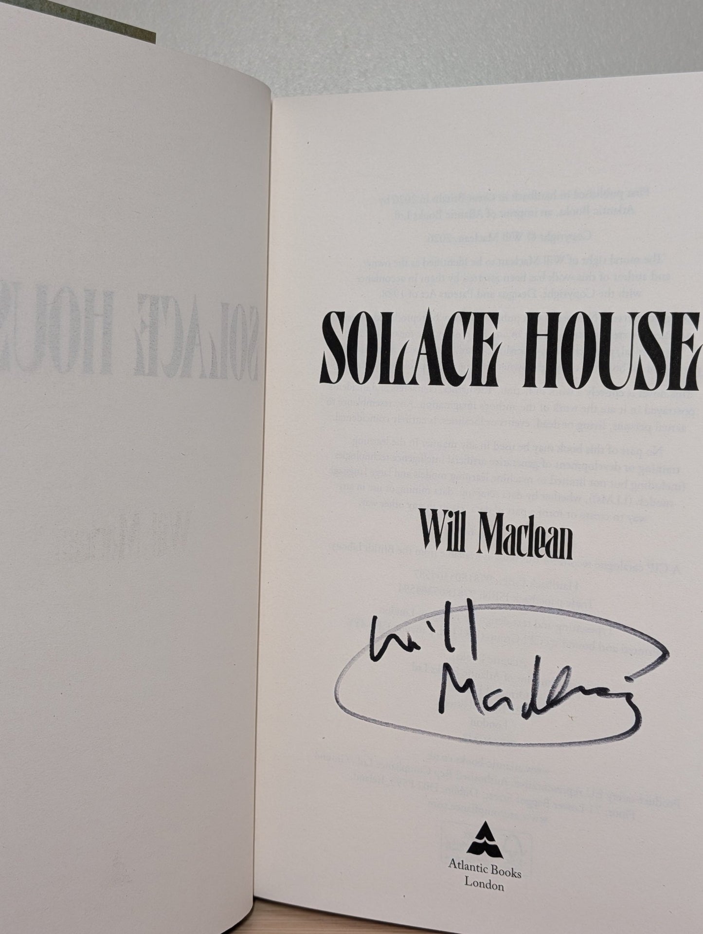 Solace House by Will Maclean (Signed First Edition) - Fialta Books
