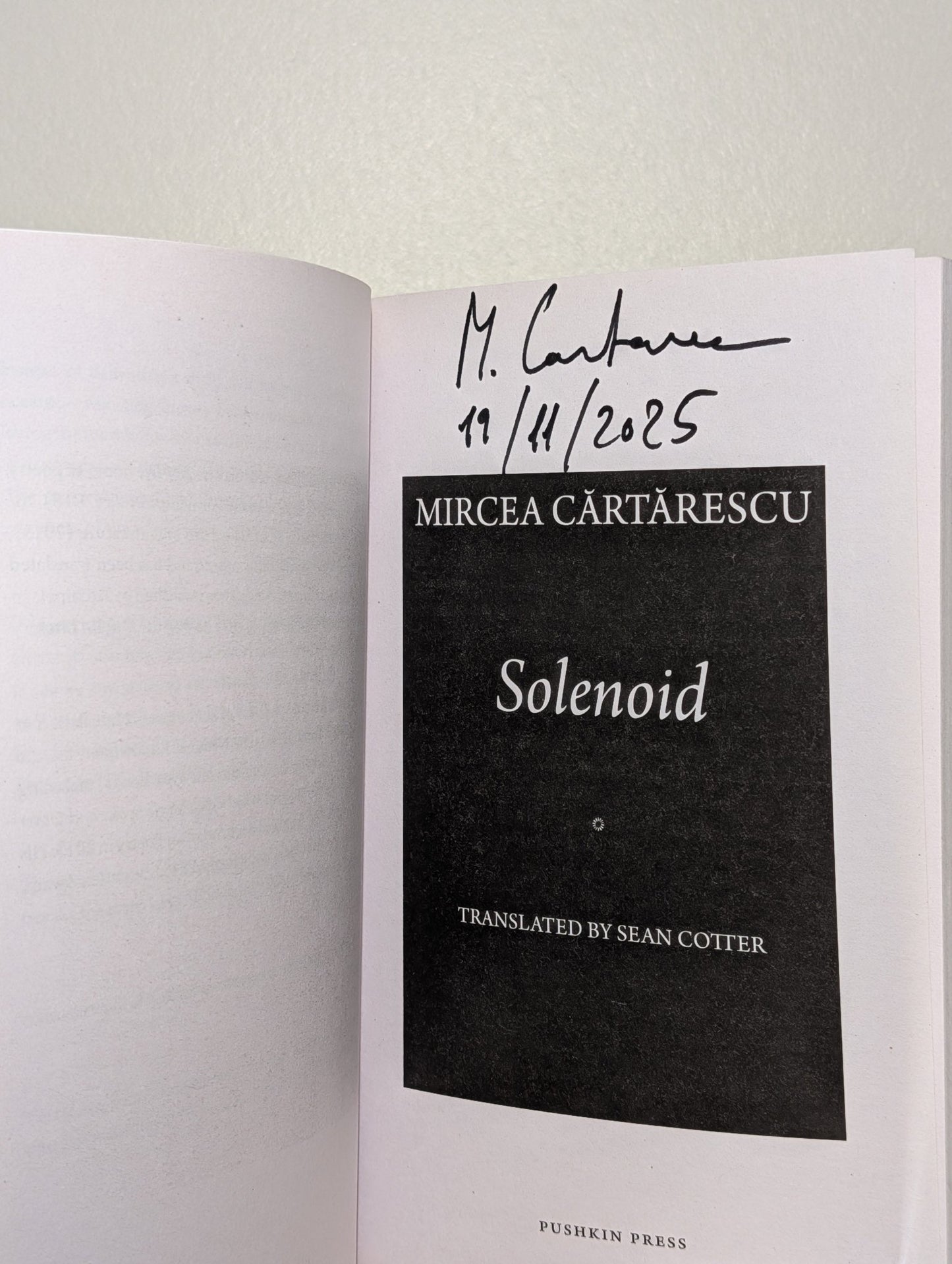 Solenoid by Mircea Cartarescu (Signed UK First Edition) - Fialta Books
