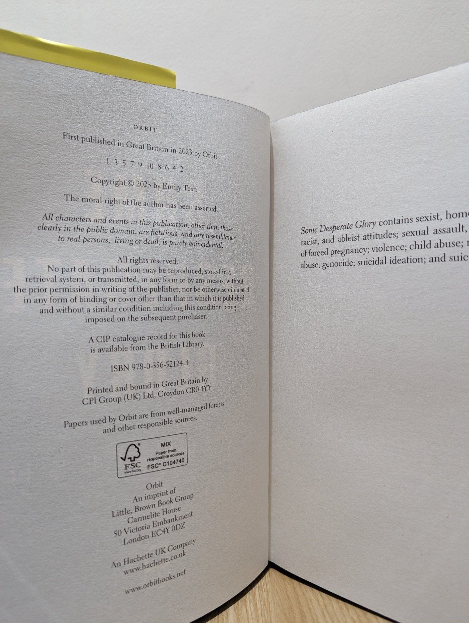 Some Desperate Glory by Emily Tesh (Signed First Edition with sprayed edges) - Fialta Books