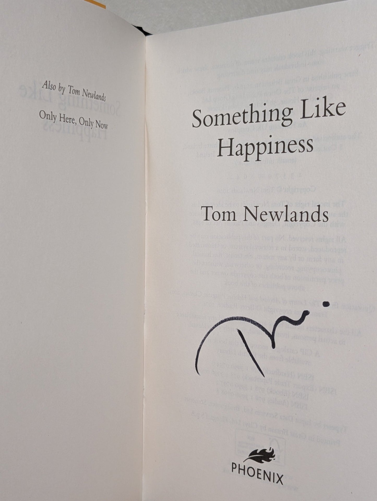 Something Like Happiness by Tom Newlands (Signed First Edition) - Fialta Books