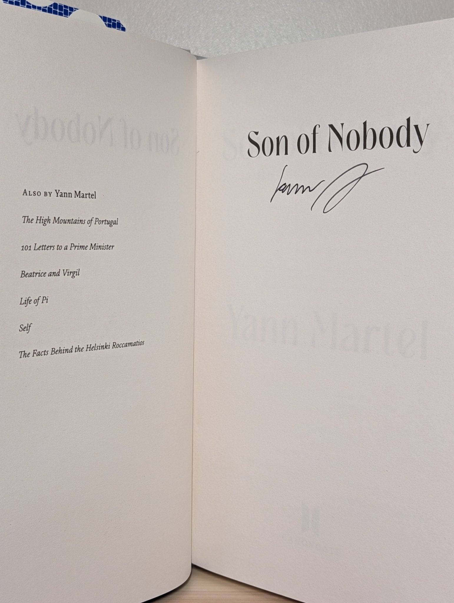 Son of Nobody by Yann Martel (Signed First Edition) - Fialta Books