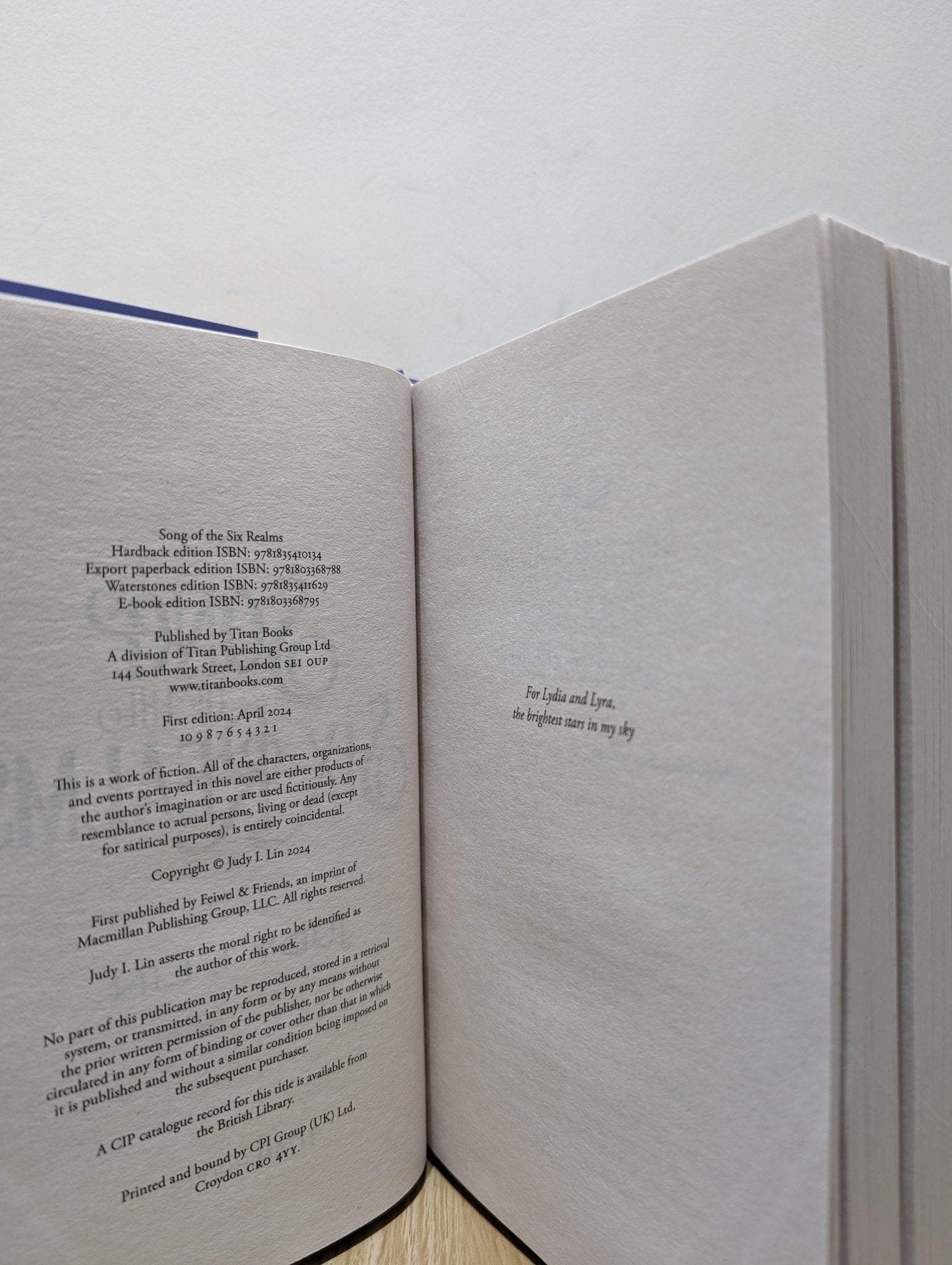 Song of the Six Realms by Judy I. Lin (Signed) - Fialta Books