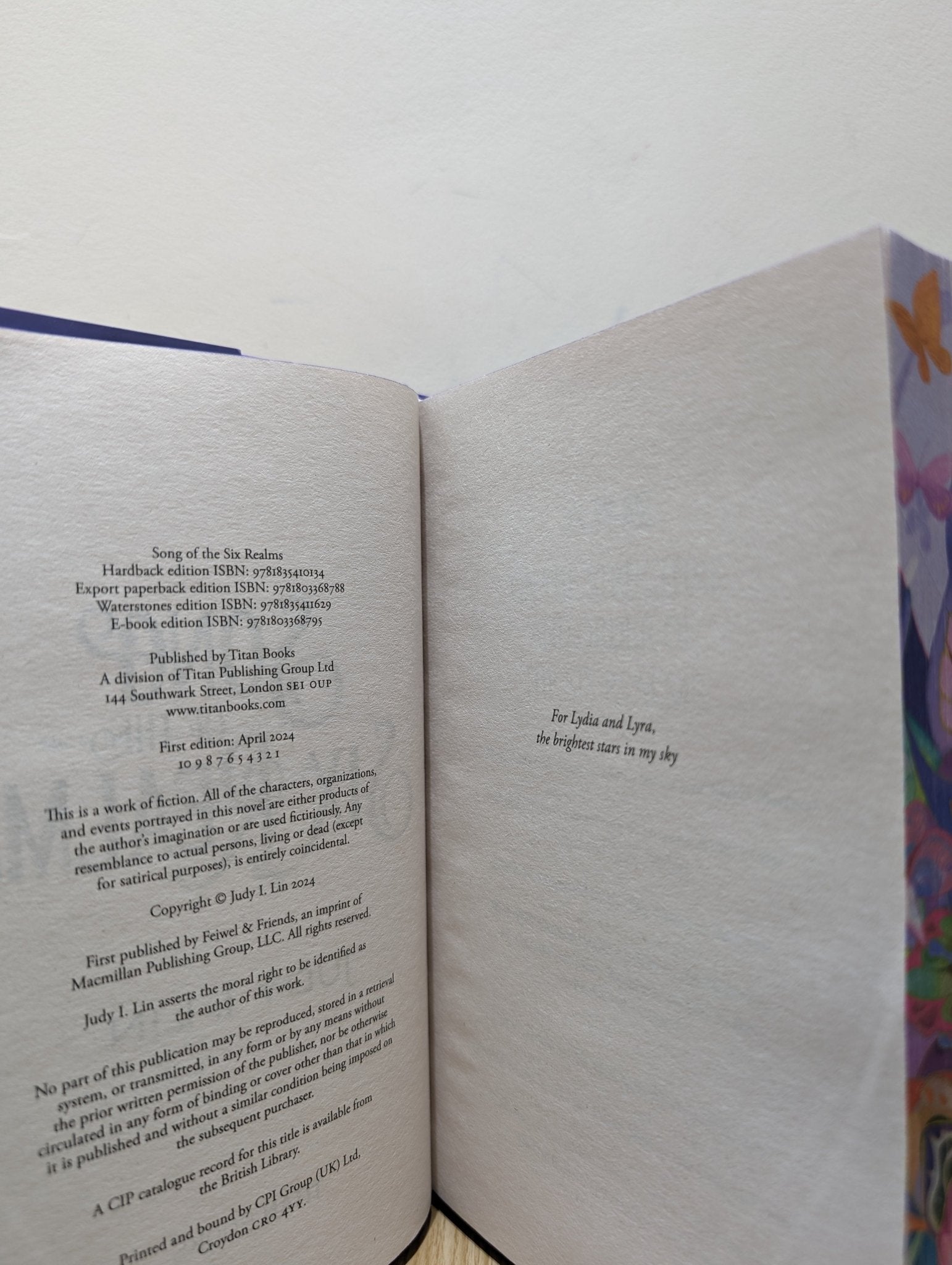 Song of the Six Realms by Judy I. Lin (Signed First Edition with sprayed edges) - Fialta Books