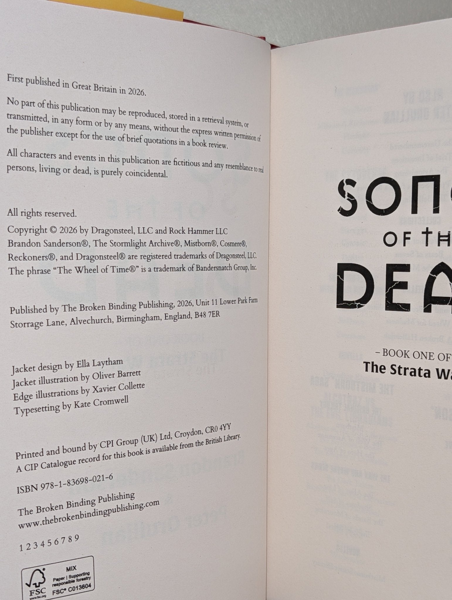 Songs of the Dead by Brandon Sanderson Peter Orullian (First Edition with sprayed edges) - Fialta Books
