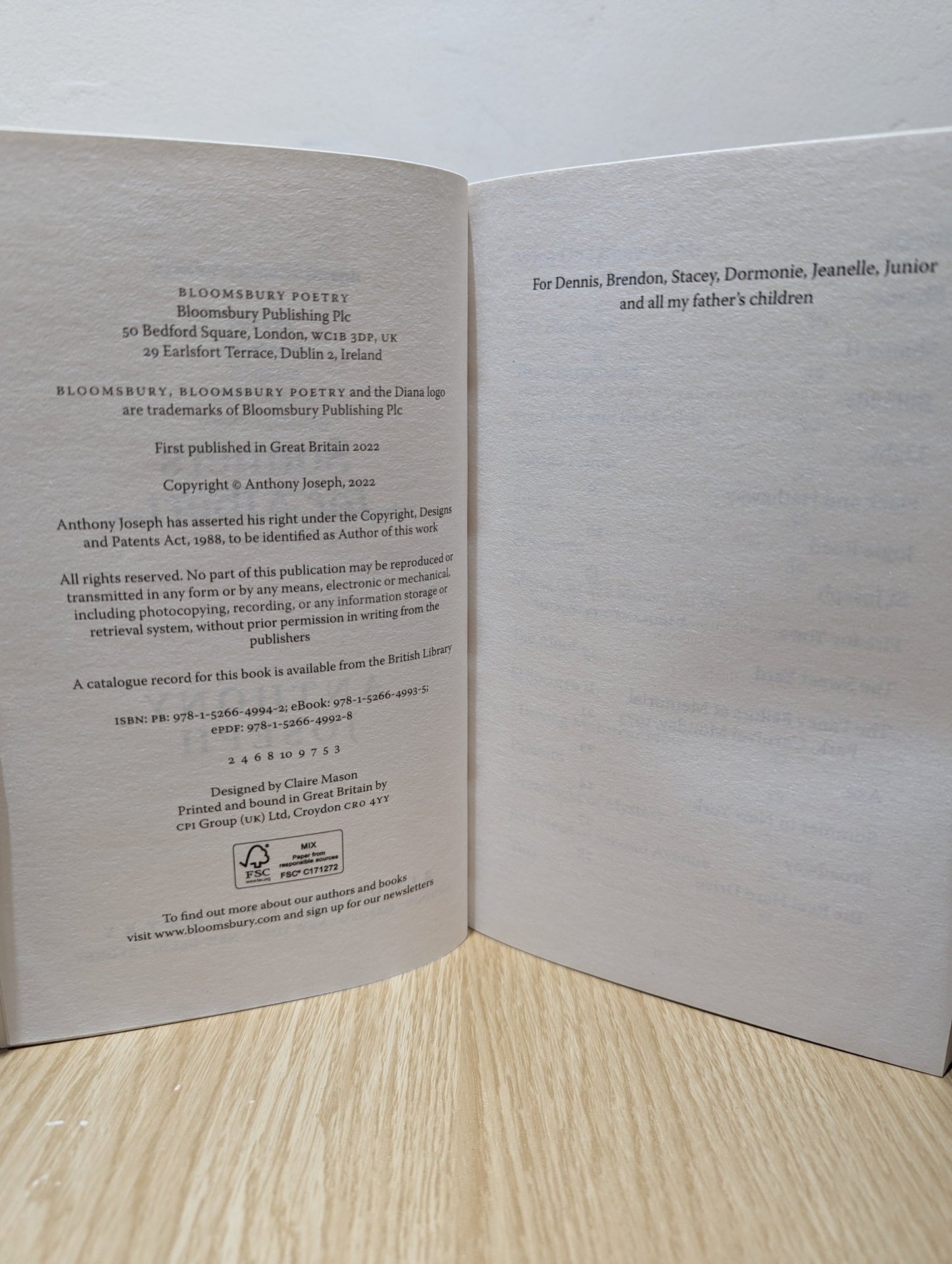 Sonnets for Albert by Anthony Joseph (Signed) - Fialta Books