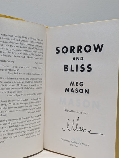 Sorrow and Bliss by Meg Mason (Signed First Edition) - Fialta Books