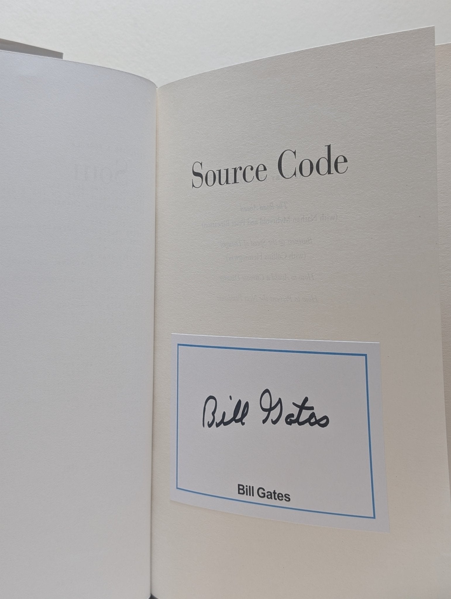 Source Code: My Beginnings by Bill Gates (Signed First Edition) - Fialta Books
