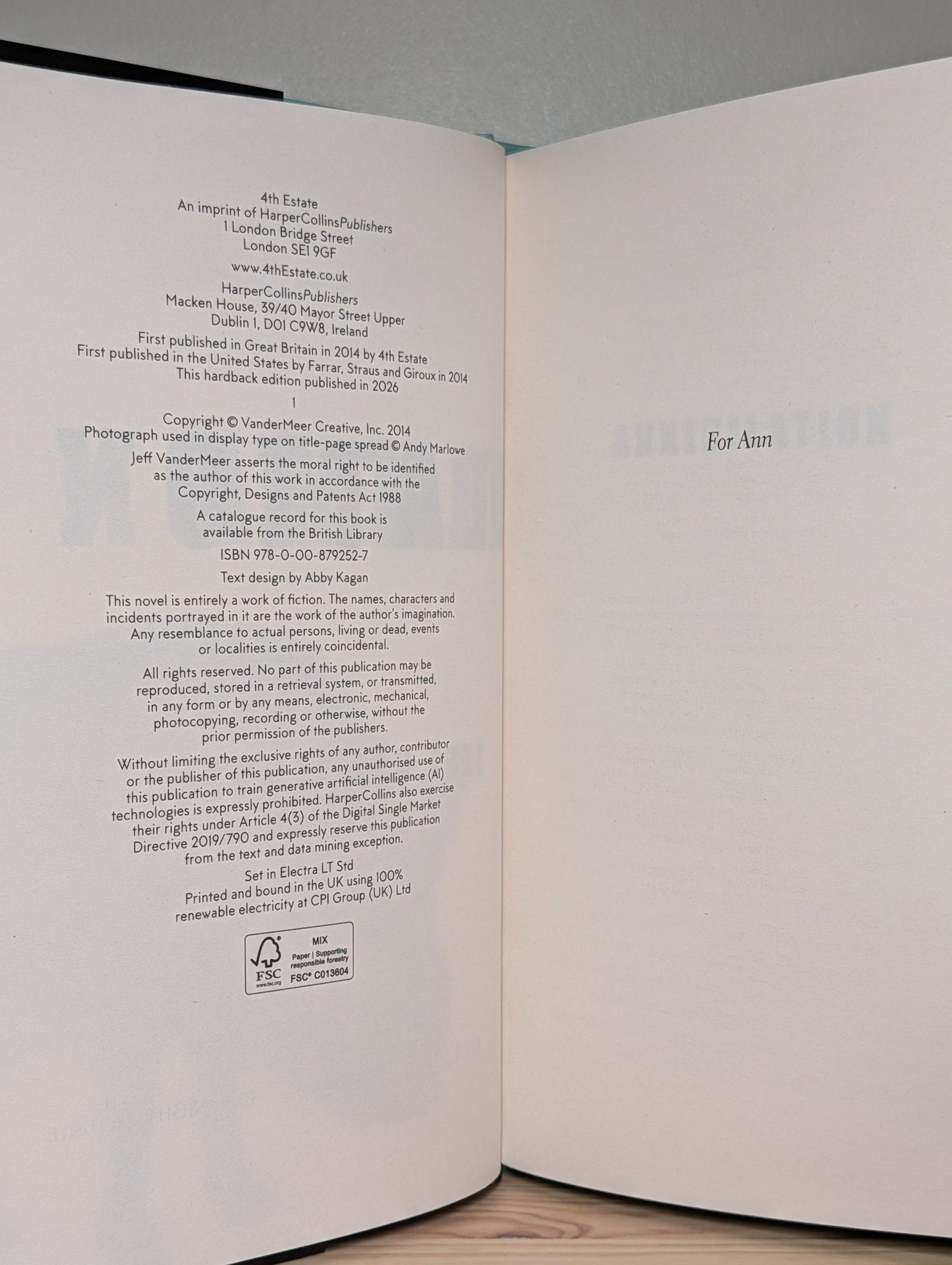Southern Reach: Annihilation, Authority, Acceptance, Absolution by Jeff Vandermeer (Signed Set with sprayed edges) - Fialta Books