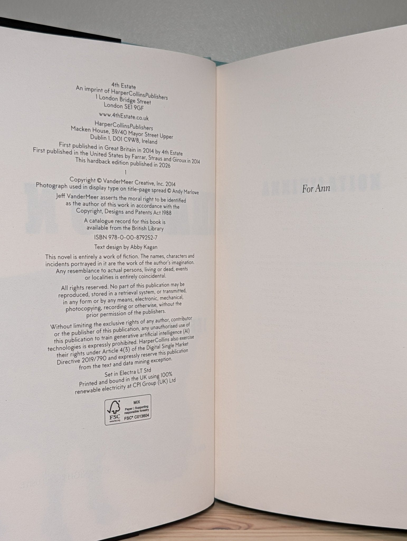 Southern Reach: Annihilation, Authority, Acceptance, Absolution by Jeff Vandermeer (Signed Set with sprayed edges) - Fialta Books