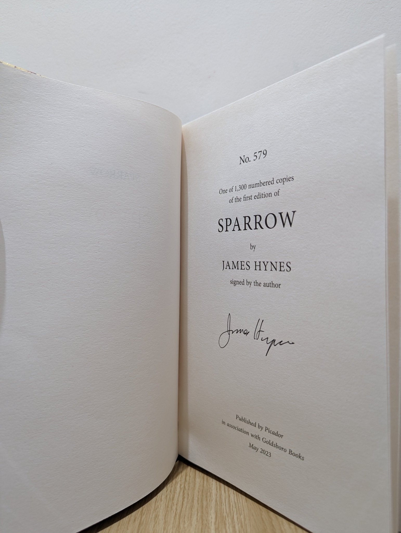 Sparrow by James Hynes (Signed Numbered First Edition) - Fialta Books