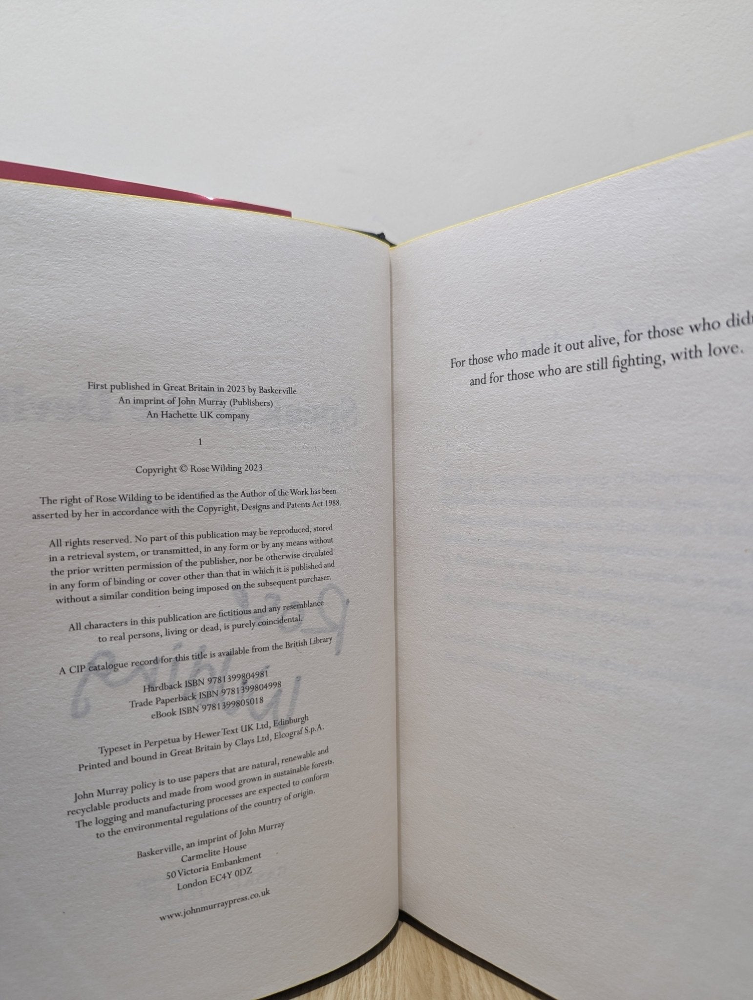 Speak of the Devil by Rose Wilding (Signed First Edition with sprayed edges) - Fialta Books