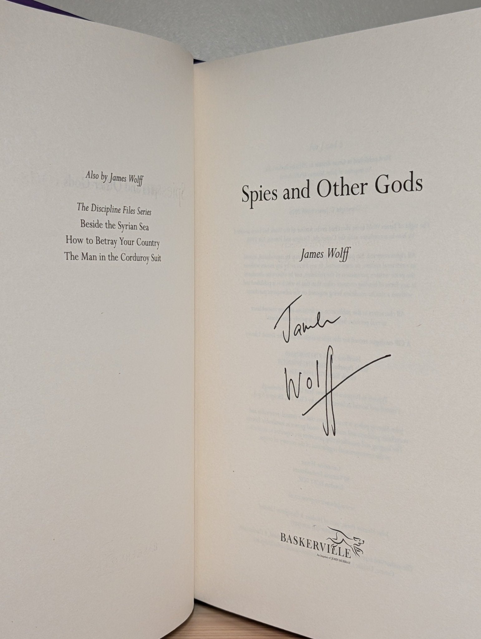 Spies and Other Gods by James Wolff (Signed First Edition) - Fialta Books
