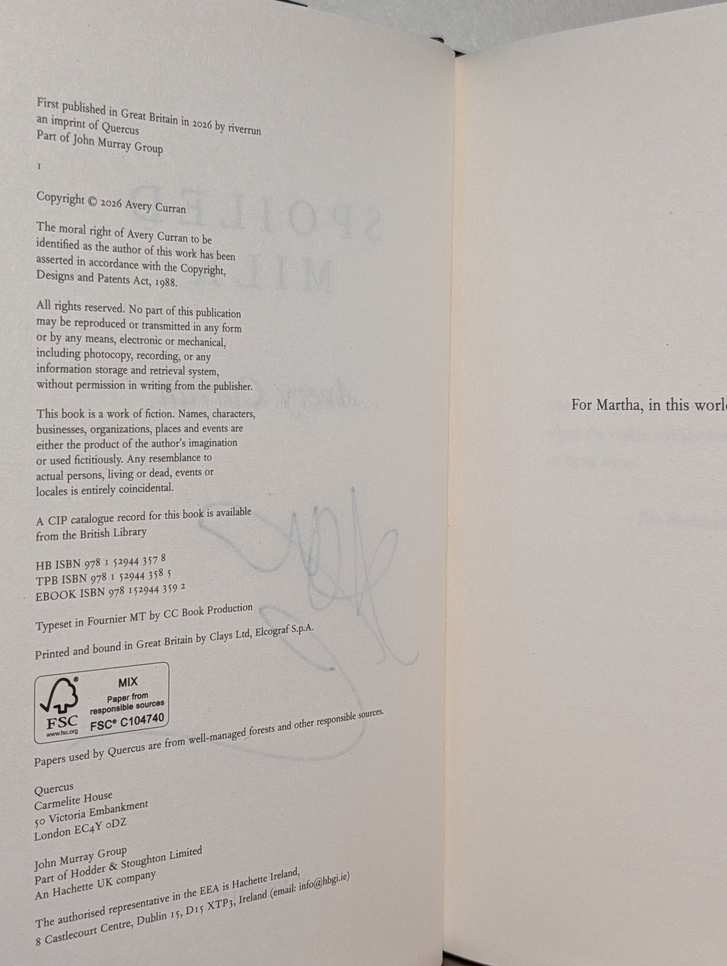 Spoiled Milk by Avery Curran (Signed First Edition) - Fialta Books