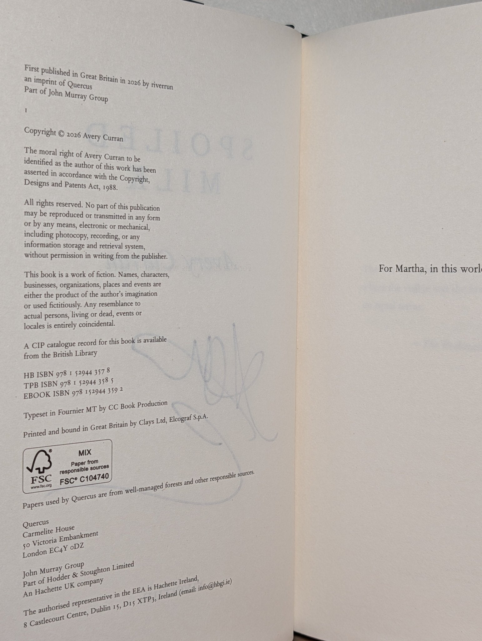 Spoiled Milk by Avery Curran (Signed First Edition) - Fialta Books