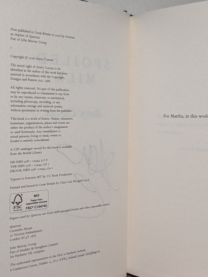 Spoiled Milk by Avery Curran (Signed First Edition) - Fialta Books